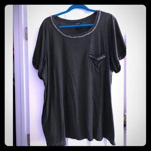 Scoop neck olive green shirt size 4 Torrid $18